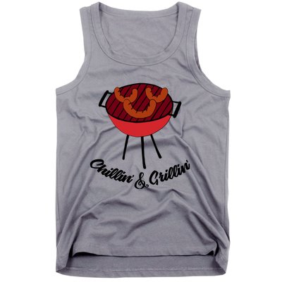 Chillin And Grillin Barbecue Grill Retro Food Meaningful Gift Tank Top