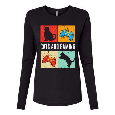 Cats And Gaming For The Cat Lover Gamer Video Game Player Womens Cotton Relaxed Long Sleeve T-Shirt