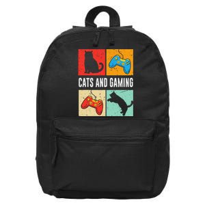 Cats And Gaming For The Cat Lover Gamer Video Game Player 16 in Basic Backpack