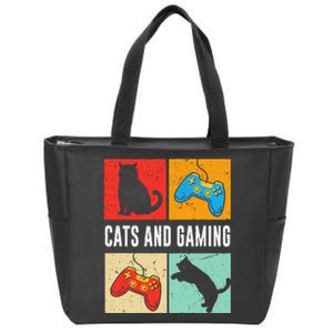 Cats And Gaming For The Cat Lover Gamer Video Game Player Zip Tote Bag