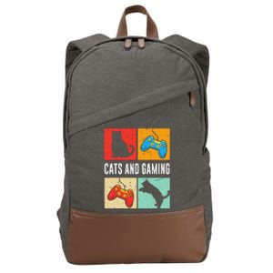 Cats And Gaming For The Cat Lover Gamer Video Game Player Cotton Canvas Backpack