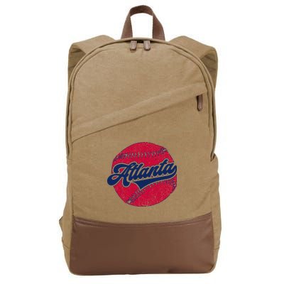 Classic Atlanta, Georgia Baseball Fan Retro Vintage Cotton Canvas Backpack