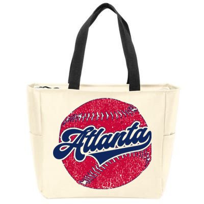 Classic Atlanta, Georgia Baseball Fan Retro Vintage Zip Tote Bag