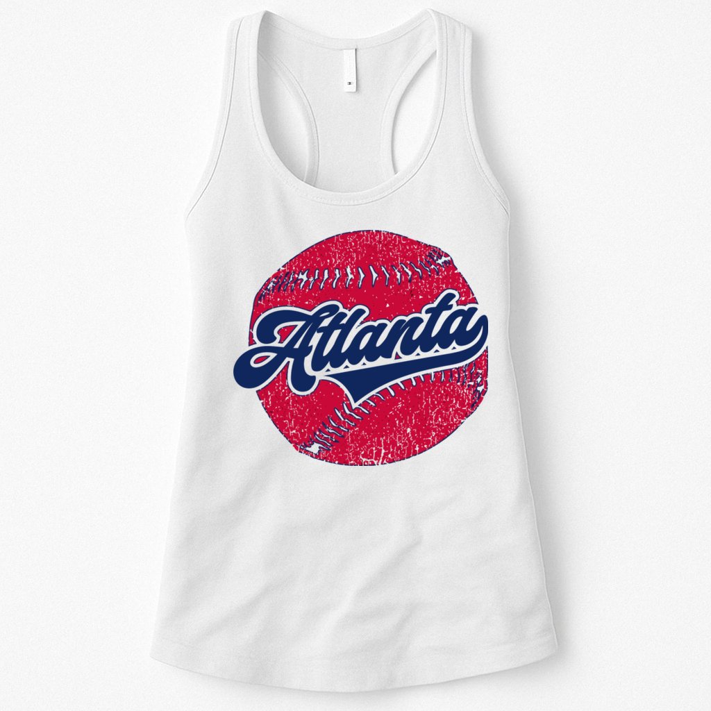 Classic Atlanta, Georgia Baseball Fan Retro Vintage Womens Tank Top