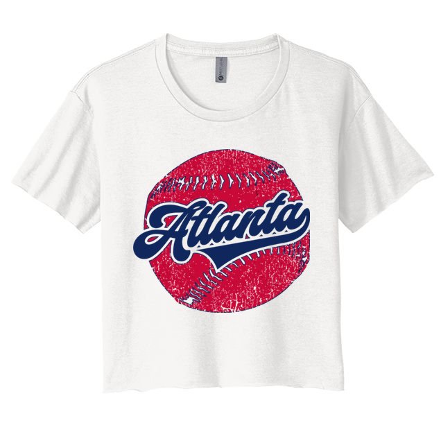 Classic Atlanta, Georgia Baseball Fan Retro Vintage Crop Top