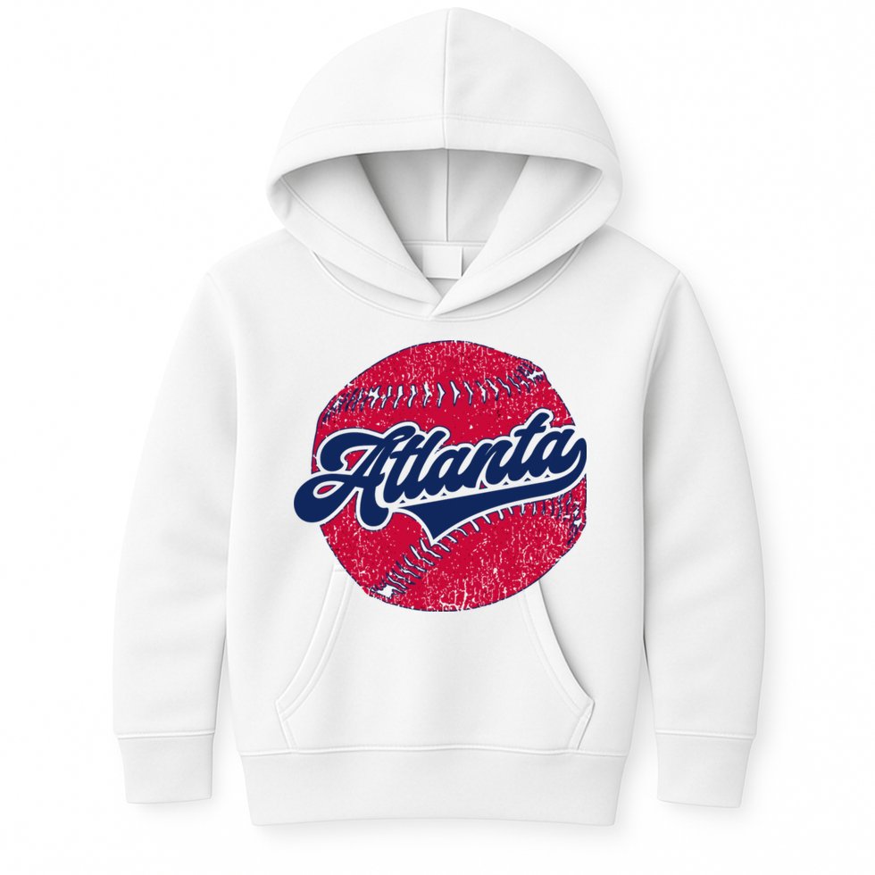 Classic Atlanta, Georgia Baseball Fan Retro Vintage Kids Hoodie