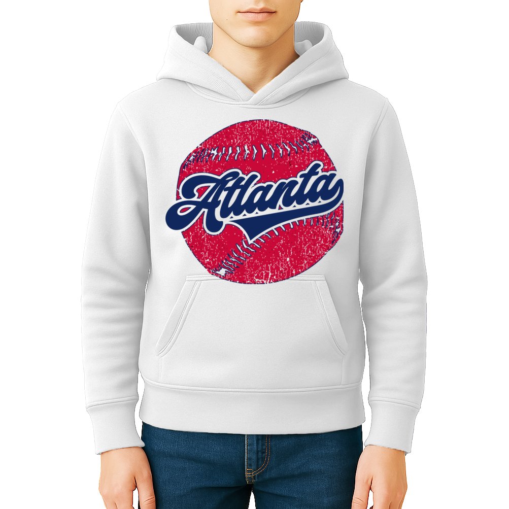 Classic Atlanta, Georgia Baseball Fan Retro Vintage Kids Hoodie