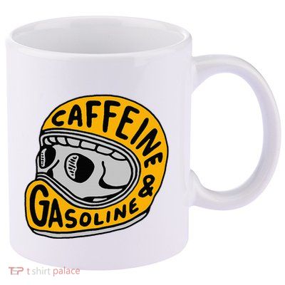 Caffeine And Gasoline 11oz C Handle Ceramic Mug