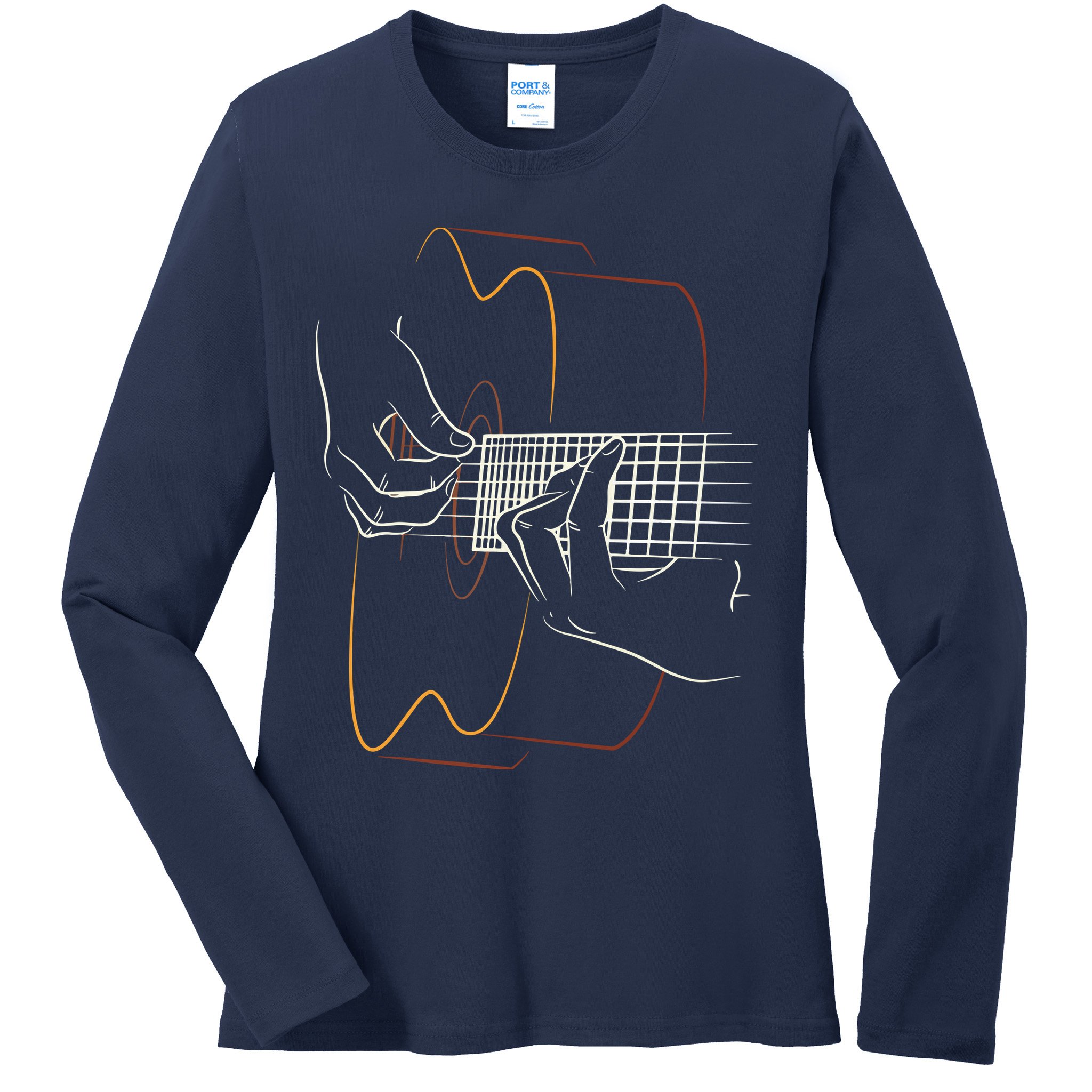 Cool Acoustic Guitar For Men Women Acoustic Guitar Player Ladies Long Sleeve Shirt