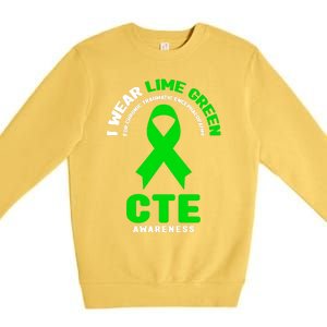 Cte Awareness Gift I Wear Lime Green For Cte Awareness Gift Premium Crewneck Sweatshirt