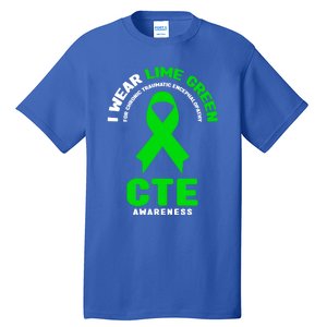 Cte Awareness Gift I Wear Lime Green For Cte Awareness Gift Tall T-Shirt