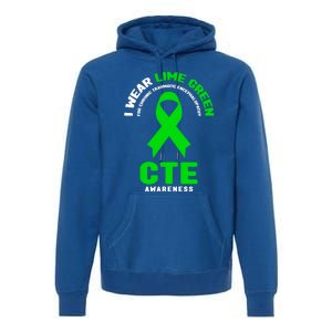 Cte Awareness Gift I Wear Lime Green For Cte Awareness Gift Premium Hoodie