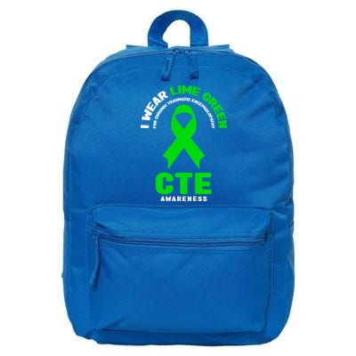 Cte Awareness Gift I Wear Lime Green For Cte Awareness Gift 16 in Basic Backpack
