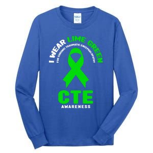 Cte Awareness Gift I Wear Lime Green For Cte Awareness Gift Tall Long Sleeve T-Shirt