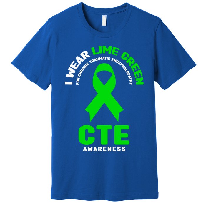 Cte Awareness Gift I Wear Lime Green For Cte Awareness Gift Premium T-Shirt