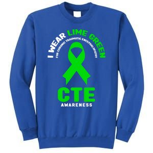 Cte Awareness Gift I Wear Lime Green For Cte Awareness Gift Tall Sweatshirt