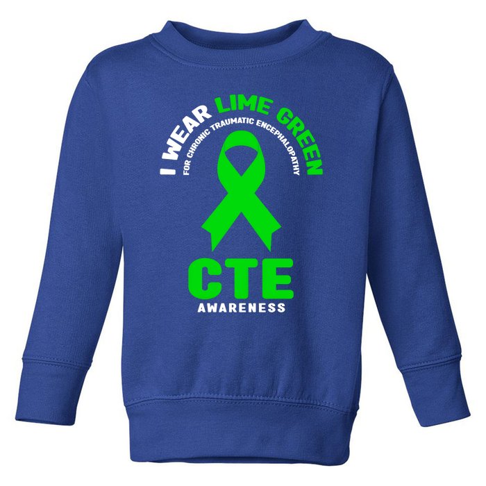 Cte Awareness Gift I Wear Lime Green For Cte Awareness Gift Toddler Sweatshirt