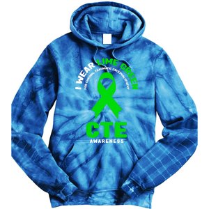 Cte Awareness Gift I Wear Lime Green For Cte Awareness Gift Tie Dye Hoodie