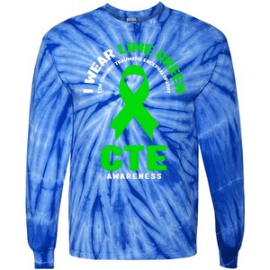 Cte Awareness Gift I Wear Lime Green For Cte Awareness Gift Tie-Dye Long Sleeve Shirt