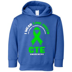 Cte Awareness Gift I Wear Lime Green For Cte Awareness Gift Toddler Hoodie