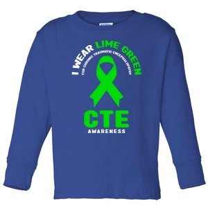 Cte Awareness Gift I Wear Lime Green For Cte Awareness Gift Toddler Long Sleeve Shirt