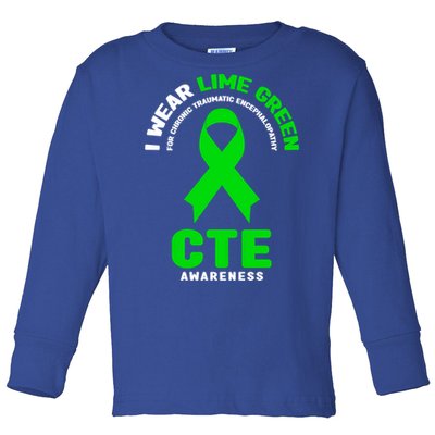 Cte Awareness Gift I Wear Lime Green For Cte Awareness Gift Toddler Long Sleeve Shirt