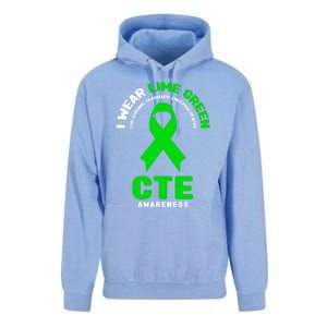 Cte Awareness Gift I Wear Lime Green For Cte Awareness Gift Unisex Surf Hoodie