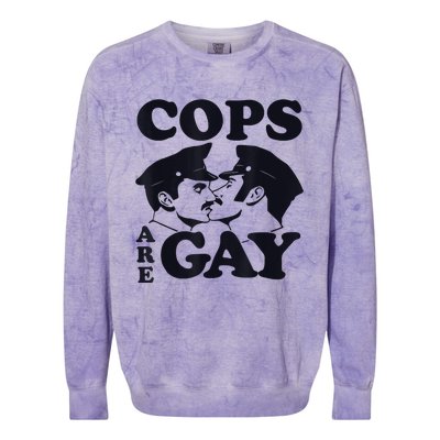 Cops Are Gay LGBT Funny Apparel Colorblast Crewneck Sweatshirt