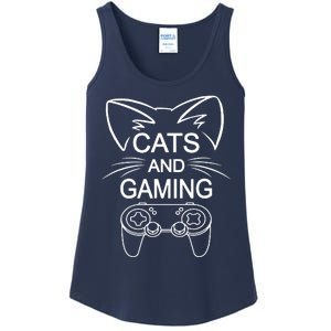 Cats And Gaming Funny Cat Lover Gaming Gift Gamer Ladies Essential Tank