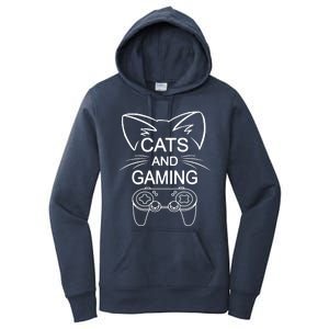 Cats And Gaming Funny Cat Lover Gaming Gift Gamer Women's Pullover Hoodie