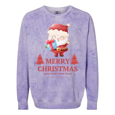 Christmas And Happy New Year Colorblast Crewneck Sweatshirt