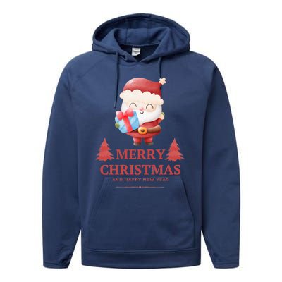 Christmas And Happy New Year Performance Fleece Hoodie