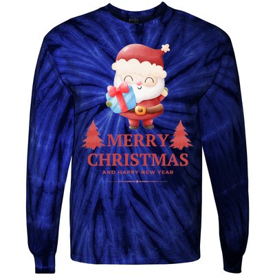 Christmas And Happy New Year Tie-Dye Long Sleeve Shirt