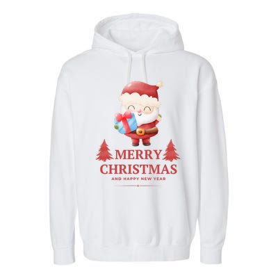 Christmas And Happy New Year Garment-Dyed Fleece Hoodie