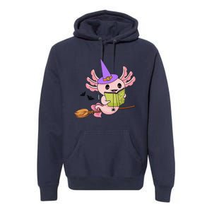 Cute Axolotl Halloween Axolotl Witch Casting Spells Premium Hoodie