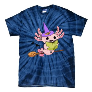 Cute Axolotl Halloween Axolotl Witch Casting Spells Tie-Dye T-Shirt