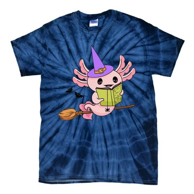 Cute Axolotl Halloween Axolotl Witch Casting Spells Tie-Dye T-Shirt