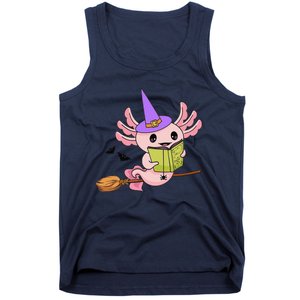 Cute Axolotl Halloween Axolotl Witch Casting Spells Tank Top