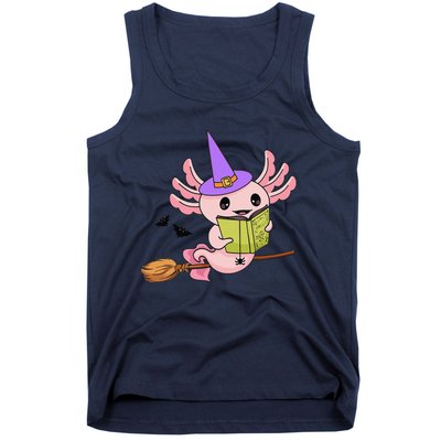 Cute Axolotl Halloween Axolotl Witch Casting Spells Tank Top