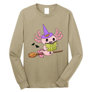 Cute Axolotl Halloween Axolotl Witch Casting Spells Long Sleeve Shirt