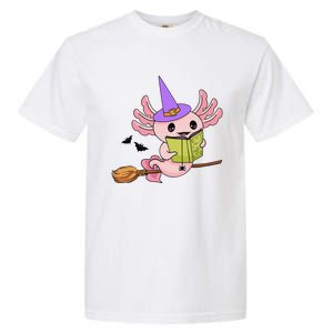 Cute Axolotl Halloween Axolotl Witch Casting Spells Garment-Dyed Heavyweight T-Shirt