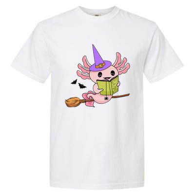 Cute Axolotl Halloween Axolotl Witch Casting Spells Garment-Dyed Heavyweight T-Shirt