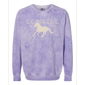 Cow At Heart With Horse Design Meaningful Gift Colorblast Crewneck Sweatshirt