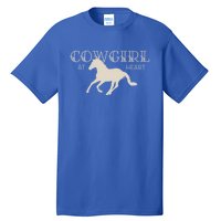 Cow At Heart With Horse Design Meaningful Gift Tall T-Shirt