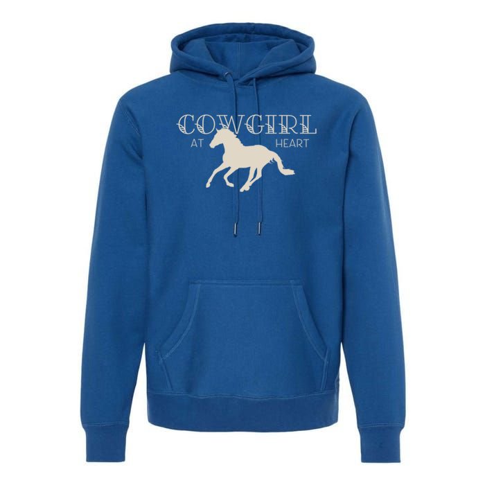 Cow At Heart With Horse Design Meaningful Gift Premium Hoodie