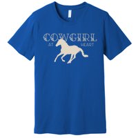 Cow At Heart With Horse Design Meaningful Gift Premium T-Shirt