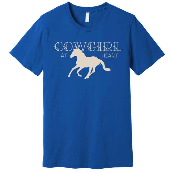 Cow At Heart With Horse Design Meaningful Gift Premium T-Shirt