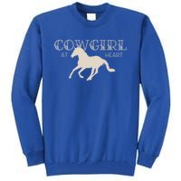 Cow At Heart With Horse Design Meaningful Gift Tall Sweatshirt