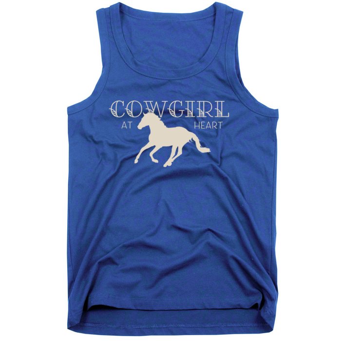 Cow At Heart With Horse Design Meaningful Gift Tank Top