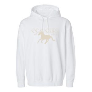 Cow At Heart With Horse Design Meaningful Gift Garment-Dyed Fleece Hoodie